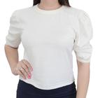 Camiseta Feminina Cropped Off White - 2372