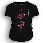 Camiseta feminina Dasantigas malha 100% algodão estampa Depeche Mode - Violator em serigrafia.