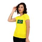 Camiseta Feminina Dry Fit Academia Brasil Techmalhas Tema Copa DFTFEMBREST2