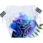 Camiseta Feminina dry fit com elastano estampas variadas verão Baby Look Academia