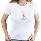 Camiseta feminina estilo babylook cherry manga curta