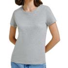 Camiseta Feminina Hering Slim Cinza Mescla - 0241