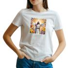 Camiseta feminina Jesus no Paraíso manga curta Exclusivo