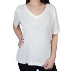 Camiseta Feminina Lado Avesso Relax Branco Off - L120401