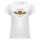 Camiseta feminina Live Hard babylook manga curta estilo casual chic