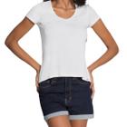 Camiseta Feminina Lundender Viscose Lisa Branca - 00237