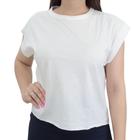 Camiseta Feminina LZT MC Cropped Fio 30 Branco Off - 2373