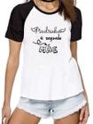 Camiseta feminina madrinha é segunda mãe preto e branco