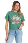 Camiseta Feminina Meia Malha Estonada Verde Martina