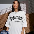 Camiseta Feminina Oversized Los Angeles 100% Algodão - Bt024