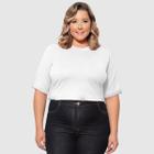 Camiseta Feminina Plus Size 100% Algodão Gola Redonda Manga Oversized Basica Casual G1ao G3