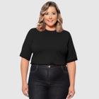 Camiseta Feminina Plus Size 100% Algodão Gola Redonda Manga Oversized Basica Casual G1ao G3