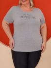 Camiseta Feminina Plus Size Estampa Sortida Básica Dia a Dia Toque Macio