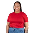 Camiseta feminina plus size lisa vermelha