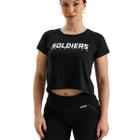 Camiseta Feminina Preta Cropped Soldiers Nutrition - Soldiers Nutrition