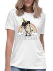 Camiseta feminina pugicorn camisa unicórnio pug fofo