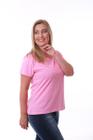 Camiseta Feminina Rosa Claro Estampa Borboleta Relevo