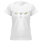 Camiseta Feminina sofisticada Baby Look Drink & Vibes manga curta