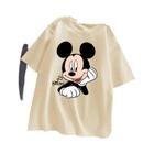 Camiseta Feminina Solta Mickey Mouse - Estilo Coreano, Meia Manga, Verão