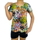 Camiseta Feminina Soltinha Gola Careca Manga Curta Estampas Sortidas Viscolycra Pp ao Plus Size