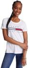 Camiseta feminina Tommy Hilfiger com logotipo bordado de ajuste regular