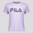 Camiseta Fila Letter Slim Juvenil Feminina Lilás