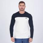 Camiseta Fila Ziper Outdoor Off White e Preta Manga Longa