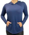 Camiseta Fitness Manga Longa Dry Fit Feminina Com Microfuros UV Protection 50+