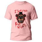 Camiseta Fnaf Five Nights At Freddys Jogo Game 2 Rosa