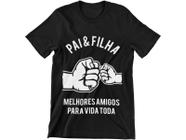 Camiseta Frase Dia Dos Pais Papai Pai e Filho Preta