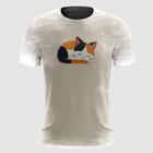 Camiseta Gato Laranja e Preto Dormindo