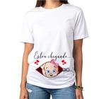 Camiseta Gestante  Bebe Menina na barriga Estou chegando...