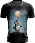 Camiseta Gola V Bebê Pinguim com Balões Crianças 6