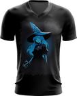 Camiseta Gola V Bruxa Halloween Azul Festa 4 - Kasubeck Store