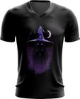 Camiseta Gola V Bruxa Halloween Púrpura 19
