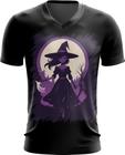Camiseta Gola V Bruxa Halloween Púrpura Festa 4