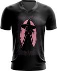 Camiseta Gola V Bruxa Halloween Rosa 16