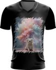 Camiseta Gola V Cachorro Explosão de Cores Hipnotizante 2