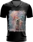 Camiseta Gola V Cachorro Explosão de Cores Hipnotizante 4