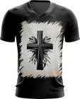 Camiseta Gola V da Cruz de Jesus Igreja Fé 27