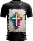 Camiseta Gola V da Cruz de Jesus Igreja Fé 34