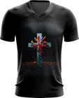 Camiseta Gola V da Cruz de Jesus Igreja Fé 41