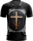 Camiseta Gola V da Cruz de Jesus Igreja Fé 48