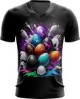 Camiseta Gola V de Ovos de Páscoa Artísticos 6