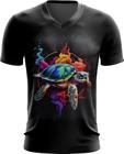 Camiseta Gola V de Tartaruga Marinha Neon Style 7