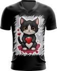 Camiseta Gola V Dia dos Namorados Gatinho 1