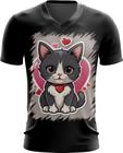 Camiseta Gola V Dia dos Namorados Gatinho 19