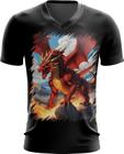 Camiseta Gola V Dragão Vermelho de Fogo 2