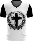 Camiseta Gola V Dryfit Cruz Cristã Jesus Cristo Espinhos 1v