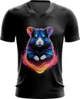 Camiseta Gola V Hamster Neon Pet Estimação 9